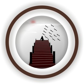 圆形相框抽象画