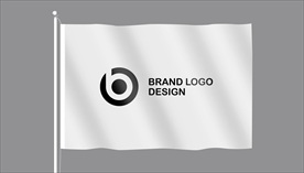 高清企业旗帜样机分层图