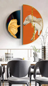 爱马仕半圆装饰画