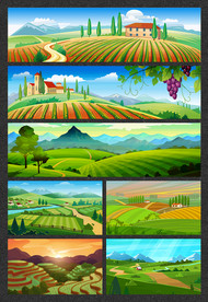 矢量手绘田园农庄系列