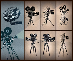 矢量老式电影放映机系列