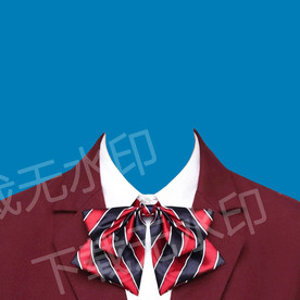 领花红色衣服证件照衣服模板