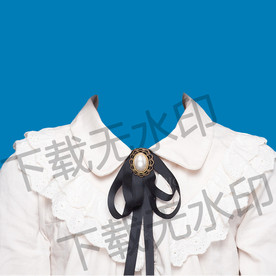 女孩蝴蝶结白色衬衫证件照模板