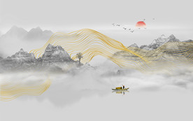 意境水墨山水画