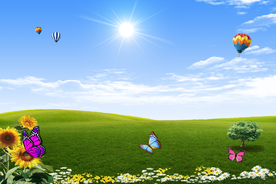 草原蓝天白云风景