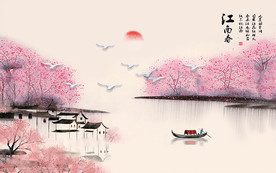 桃花源电视背景墙