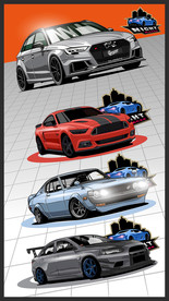 矢量手绘街头飚车系列