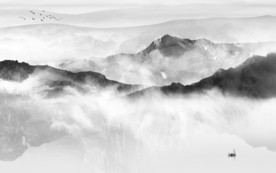 极品无框山水画 tif分层