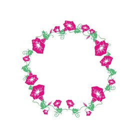 喇叭花圆形花纹边框矢量图