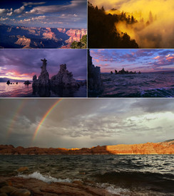 海洋彩虹高原森林岩石风景