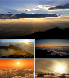 超清大片夕阳余晖光芒万丈