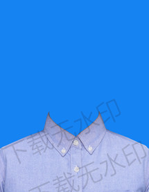 女生蓝色衬衫寸照