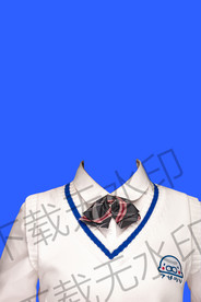 女生领花证件照衣服