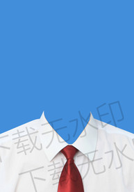男士红领带白衬衫证件照