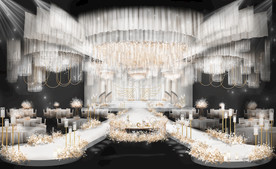 白色香槟翅膀婚礼效果图