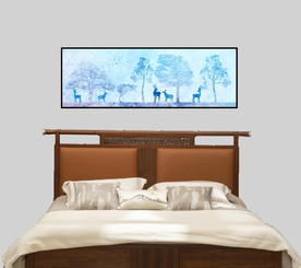 水彩麋鹿床头装饰画