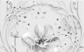 花朵奢华背景墙 tif分层