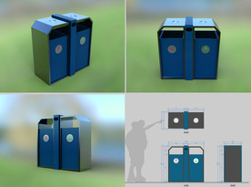 垃圾桶 双桶垃圾桶 户外垃圾桶