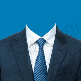 蓝色领带西装素材
