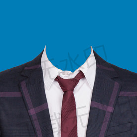 红色领带西装模板