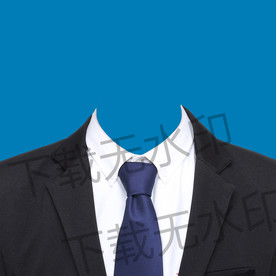 蓝色领带西装模板