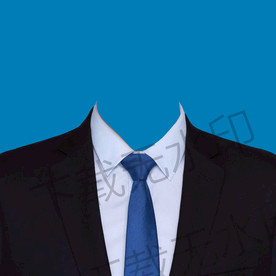 蓝色领带西装模板