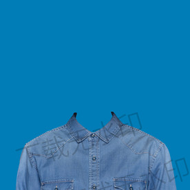 男士深色衬衫登记照