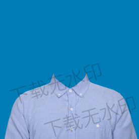 男士证件照蓝色衬衫正装