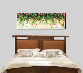 现代床头无框画