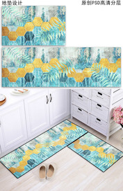 北欧抽象浴室厨房地垫