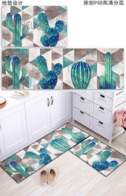北欧抽象浴室厨房地垫