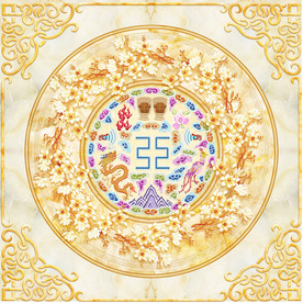 浮雕花纹新中式天顶壁画