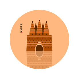 北京碧云寺金刚宝座塔矢量建筑