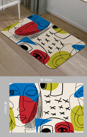 毕加索抽象人脸地毯