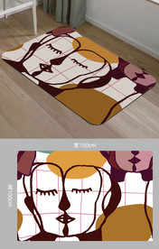 毕加索抽象人脸地毯