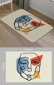 毕加索抽象人脸地毯