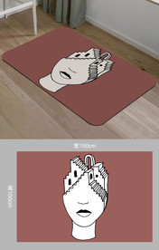 毕加索抽象人脸地毯