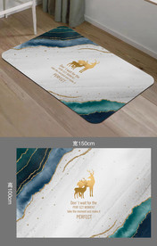 北欧抽象浴室厨房地垫