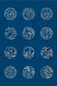 中国风花纹中式图案印花