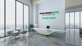 企业接待台效果图样机