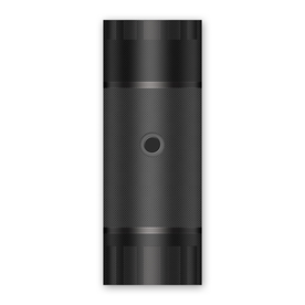 炭黑色网格圆按钮手电筒