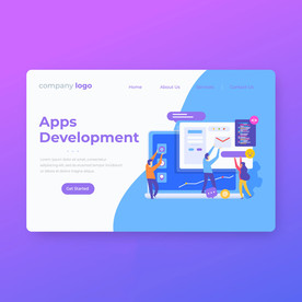 ai矢量插画创意官网全屏ui