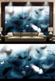 简约羽毛背景墙