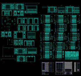 法式整木墙板图纸