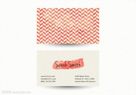 ai粉红色艺术创意名片背景水彩