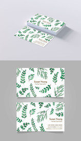 ai矢量花卉花店名片植物热带