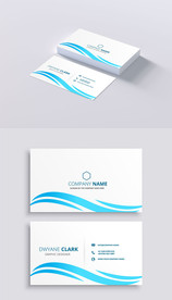 ai矢量极简蓝色创意名片设计