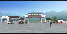 大门正立面效果图