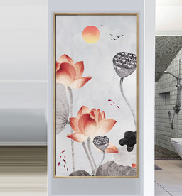 荷花玄关背景墙