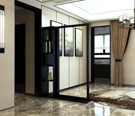 新中式 客厅 北欧 实木屏风